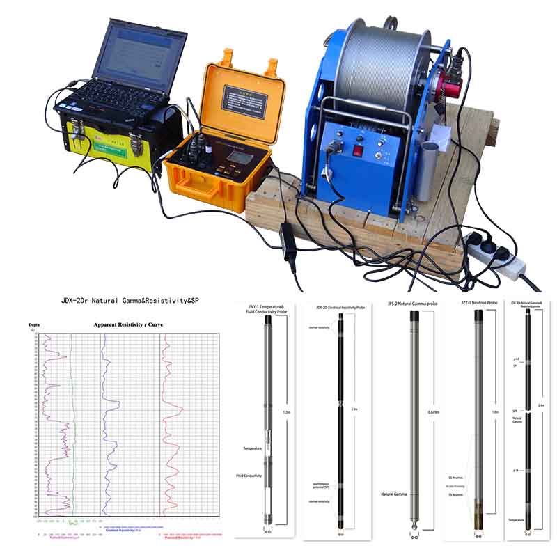 Geophysical Logging Surveys SP /Gamma/Temperature /Caliper Water Well Logger with Automatic Winch